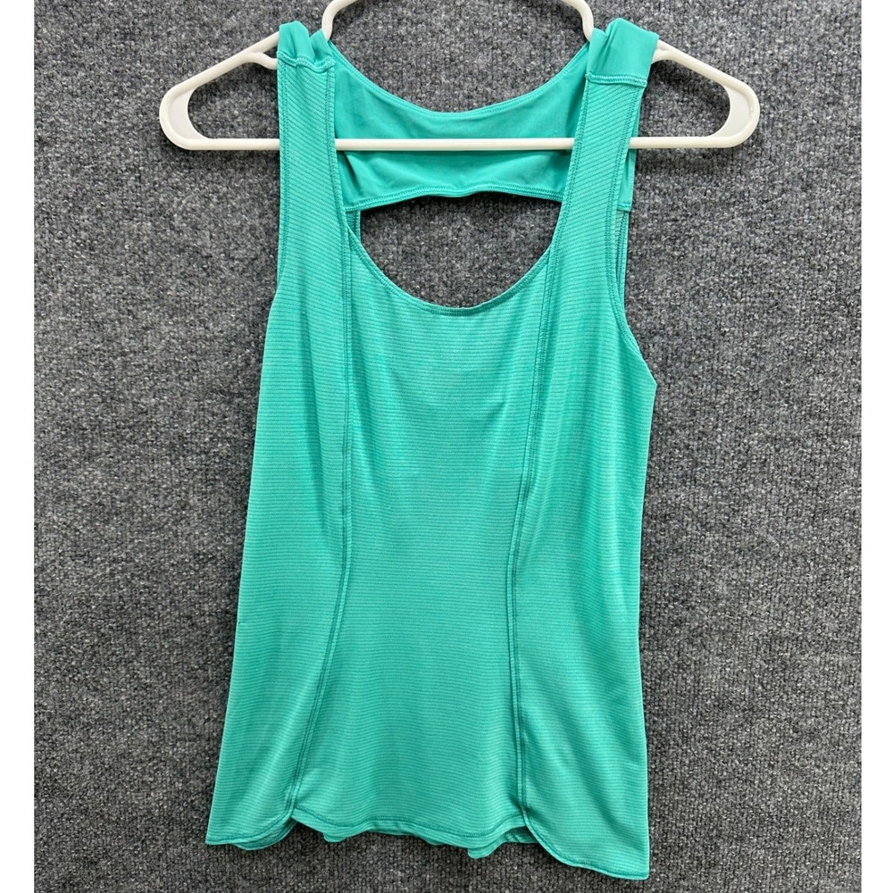 Lululemon Run Righteous Tank Teal Green Cutout Back Activewear Tank Top Women, S - Picture 2 of 9